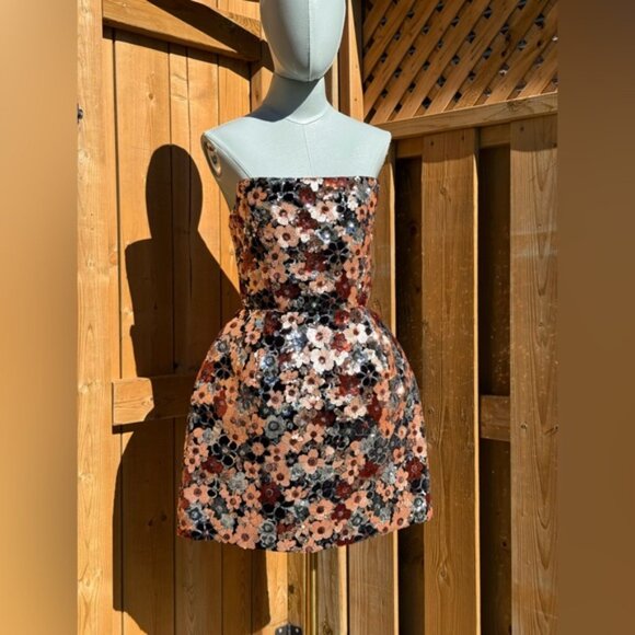 🆕 BRONX & BANCO 🧿 NWOT Maraya Floral Sequin Mini Dress, Pink Multi, Sz S US 4 - Picture 6 of 17